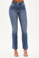 Calça Jeans Reta Modeladora Apaixonante Cós Alto