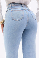 Calça Jeans Reta Basic Cós Super Alto Clara