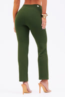 Calça Reta Comfort Office Verde