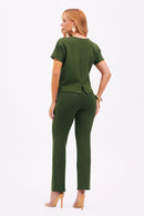 Calça Reta Comfort Office Verde