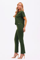 Calça Reta Comfort Office Verde