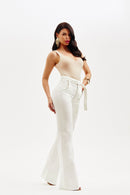 Calça Jeans Wide Leg Soul Cós Super Alto Off White