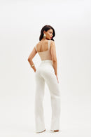 Calça Jeans Wide Leg Soul Cós Super Alto Off White