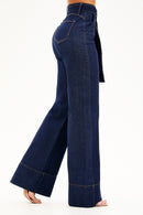 Calça Jeans Wide Leg Soul Cós Super Alto Escura