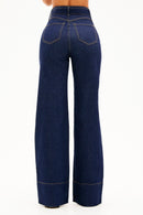 Calça Jeans Wide Leg Soul Cós Super Alto Escura