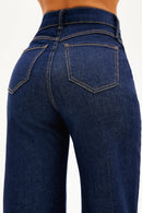 Calça Jeans Wide Leg Soul Cós Super Alto Escura