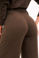 Calça Pantalona de Linho Dunas Coffee