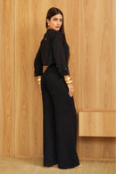Calça Pantalona de Linho Dunas Preta