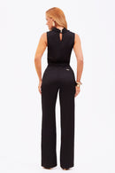 Calça Alfaiataria de Viscose Acetinada Essence Preta