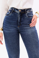 Calça Jeans Skinny Modeladora Essencial Cós Super Alto Barra Tradicional