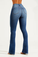 Calça Jeans Boot Cut Modeladora Inesquecível Cós Médio