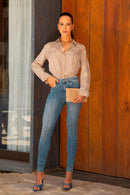 Calça Jeans Skinny Modeladora Apaixonante Cós Alto