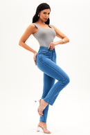 Calça Jeans Reta Mega Bumbum Cós Médio