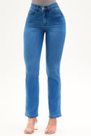 Calça Jeans Reta Mega Bumbum Cós Médio