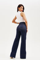 Calça Jeans Wide Leg Soul Cós Super Alto Escura