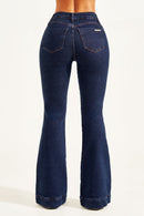 Calça Jeans Flare Luxury Cós Médio Escura