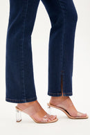 Calça Jeans Reta Luxury Cós Super Alto Escura