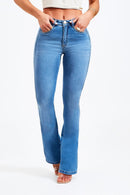 Calça Jeans Flare Modeladora Mega Bumbum Cós Médio