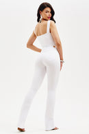 Calça Jeans Boot Cut Modeladora Milagrosa Cós Alto Branca