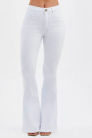 Calça Jeans Flare Mega Bumbum Milagrosa Cós Médio Branca