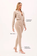 Calça Jeans Skinny Modeladora Cós Alto Nude