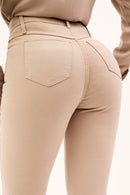 Calça Jeans Skinny Modeladora Cós Alto Nude