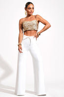 Calça Pantalona Comfort Office Off White