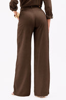 Calça Pantalona de Linho Dunas Coffee