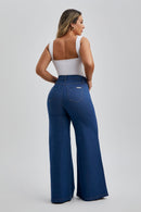 Calça Jeans Pantalona Modeladora Cós Médio