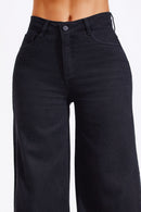 Calça Jeans Pantalona Modeladora Cós Médio Preta