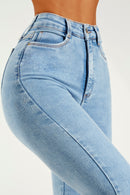 Calça Jeans Reta Basic Cós Super Alto Clara