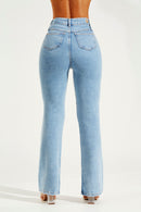 Calça Jeans Reta Basic Cós Super Alto Clara