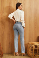 Calça Jeans Reta Basic Cós Super Alto Clara