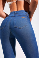 Calça Jeans Flare Modeladora Cós Médio
