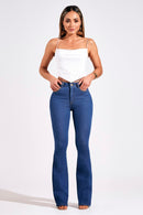 Calça Jeans Flare Modeladora Cós Médio
