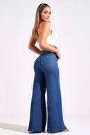 Calça Jeans Pantalona Modeladora Cós Médio