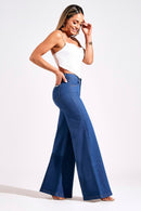 Calça Jeans Pantalona Modeladora Cós Médio