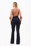 Calça Jeans Flare Ultra Modeladora Cós Alto Barra Tradicional