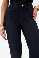 Calça Jeans Wide Leg Ultra Modeladora Cós Alto Barra Tradicional
