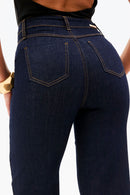Calça Jeans Wide Leg Ultra Modeladora Cós Alto Barra Tradicional
