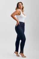 Calça Jeans Skinny Ultra Modeladora Cós Alto Barra Corte a Laser