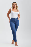 Calça Jeans Skinny Modeladora Cós Médio