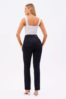 Calça Jeans Reta Ultra Modeladora Cós Alto Barra Tradicional