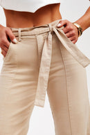 Calça Jeans Wide Leg Soul Cós Médio Nude
