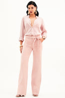 Calça Jeans Wide Leg Soul Cós Médio Rosa