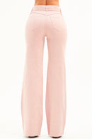 Calça Jeans Wide Leg Soul Cós Médio Rosa