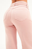 Calça Jeans Wide Leg Soul Cós Médio Rosa
