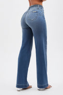 Calça Jeans Wide Leg Apaixonante Cós Médio