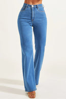 Calça Jeans Wide Leg Clássica Cós Super Alto 99% Algodão