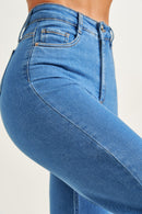 Calça Jeans Wide Leg Clássica Cós Super Alto 99% Algodão
